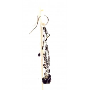 Silver Oxidized Earring Jhumka Jhumki Imitation Ethnic Jewelry Long Dangle AE30